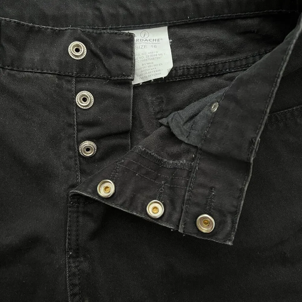 Vintage Jordache Shorts Women's Size 16 Black High Rise Midi Mom Jort Y2K‎